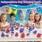 24 Pack 2'' Patriotic Rubber Duck with Cards 4th of July Party Favors Baby Bath Toys